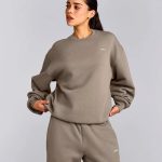 Women's Gray Cropped Hoodie & Jogger Pants Set