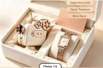 Elegant Rose Gold Women’s Watch Gift Set – Classic Timepiece & Retro Decor Set