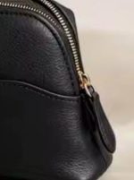 Women's Black Zipper Cosmetic Pouch Travel Makeup Bag - Image 4