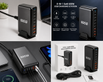 8-in-1 GaN 600W USB Charging Station – 5 USB-C & 3 USB-A Fast Charger Hub