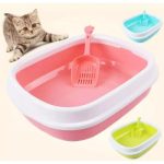 Portable Cat Litter Box with Scoop – Foldable Pet Toilet Tray