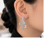 Elegant Snake Crystal Earrings for Women – Silver-Tone Rhinestone Drop Earrings - Image 2