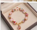 Elegant Floral Beaded Bracelet for Women – Handmade Style Pink Flower Pearl Bracelet - Image 5