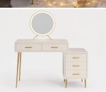 LED Makeup Vanity Mirror with Tabletop Stand – Modern Round Dressing Mirror with Touch Sensor Light - Image 4