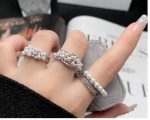 Elegant Pearl Ring Set for Women – Adjustable Silver-Tone Pearl Fashion Rings - Image 2