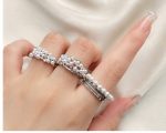 Elegant Pearl Ring Set for Women – Adjustable Silver-Tone Pearl Fashion Rings - Image 3