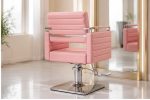 Professional Pink Hydraulic Salon Chair – Modern Hairdressing & Beauty Barber Chair - Image 3