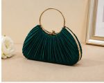 Women’s Pleated Evening Clutch Bag – Elegant Ring Handle Party & Wedding Handbag - Image 3