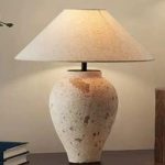 Modern Ceramic Table Lamp with Fabric Shade – Elegant Home & Bedroom Lighting