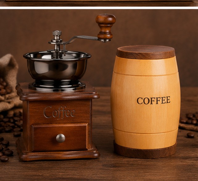 Manual Coffee Grinder – Vintage Hand Coffee Bean Grinder with Adjustable Grinding Mechanism - Image 4